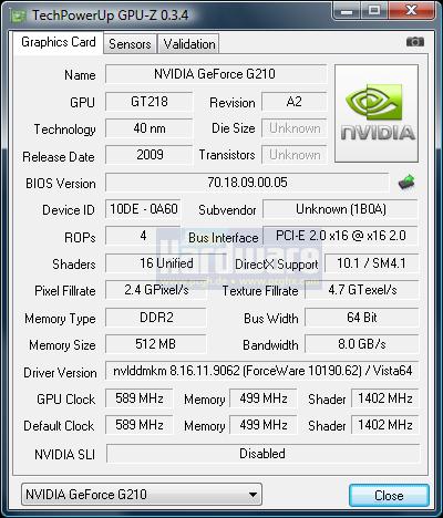 NVIDIA首款40nm DX10.1卡G210实物亮相