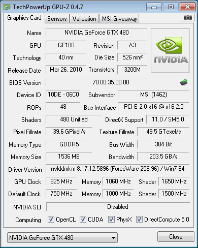 GTX 480巅峰之作：微星闪电版赏析、实测