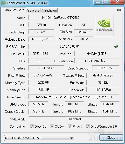 从电流看功耗：换个视角测GeForce GTX 580|游民星空