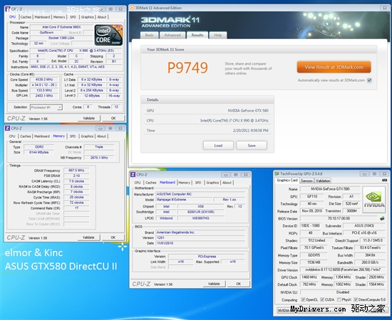 GTX 580超频1.5GHz创单卡3DMark新纪录